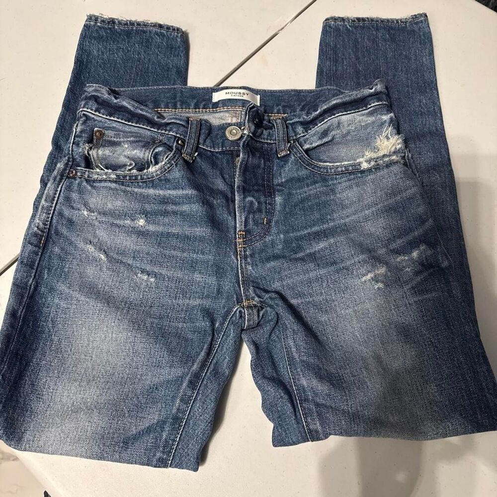 Moussy Women's Blue and Navy Jeans